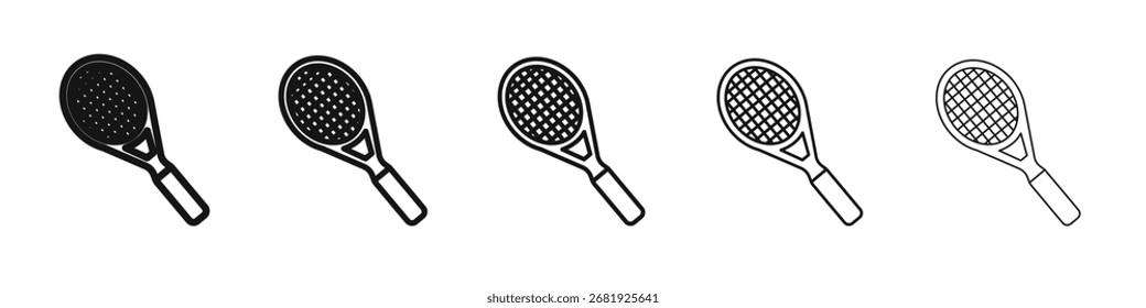 Ícone de raquete vetor estrutura de tópicos conjunto sinal de ilustração