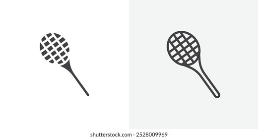 Racket icon vector icon set in black and white color.