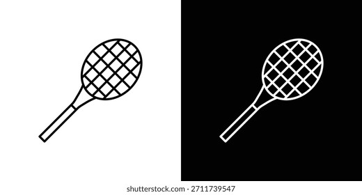 Símbolo de Vector de iconos de raqueta con líneas de trazo editables para Diseños web