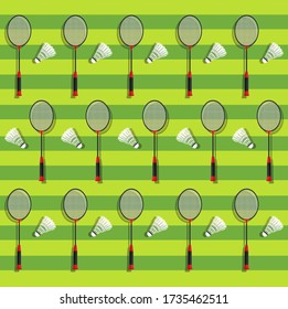 
racket and kok, badminton sports equipment, vector illustration