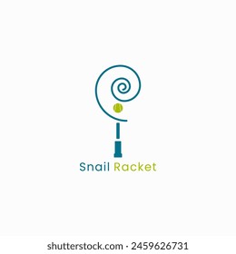 The racket logo is in the shape of a shell and a tennis ball.