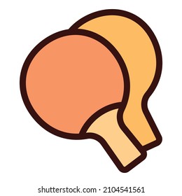 Racket paddle icon outline vector. Table tennis. Ball ping pong