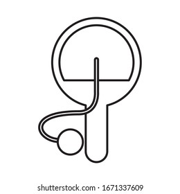 racket ping pong toy flat style icon vector illustration design