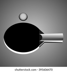 Racket for ping-pong with a ball icon