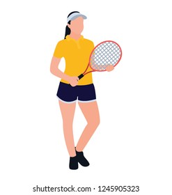 Racket player flat icon design