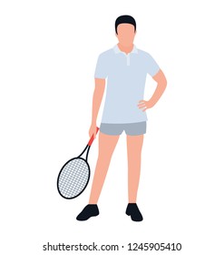 Racket player flat icon design
