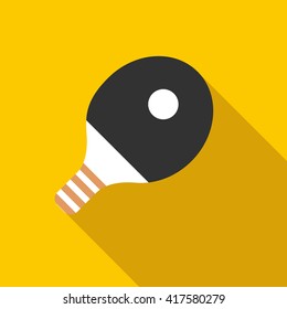 Racket for playing table tennis icon, flat style