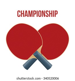 Racket for playing table tennis isolated on white background. Vector illustration