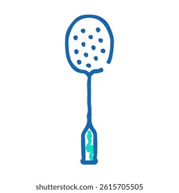 racket professional badminton doodle icon sketch vector. racket professional badminton sign. isolated symbol illustration