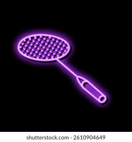 racket professional badminton neon light sign vector. racket professional badminton sign. isolated symbol illustration