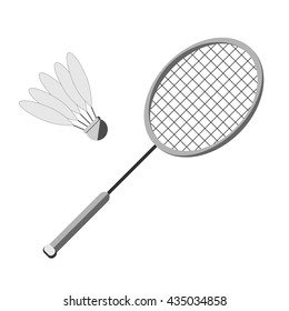 Racket and shuttlecock badminton on a white background. Infographic elements