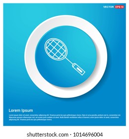 Racket Shuttlecock Icon Abstract Blue Web Sticker Button