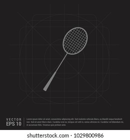 Racket Shuttlecock Icon - Black Creative Background