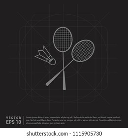 Racket Shuttlecock Icon - Black Creative Background - Free vector icon