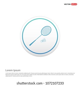 Racket Shuttlecock Icon Hexa White Background icon template
