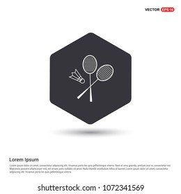 Racket Shuttlecock Icon Hexa White Background icon template