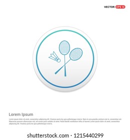 Racket Shuttlecock Icon Hexa White Background icon template - Free vector icon