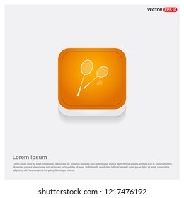 Racket Shuttlecock Icon Orange Abstract Web Button - Free vector icon