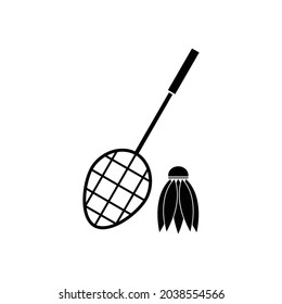 Racket and shuttlecock icon vector illustration.