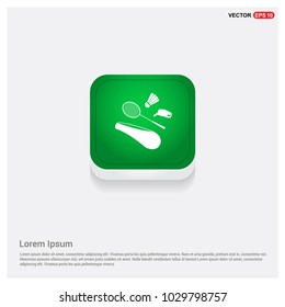 Racket Shuttlecock IconGreen Web Button