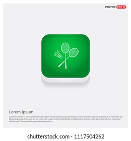 Racket Shuttlecock IconGreen Web Button - Free vector icon