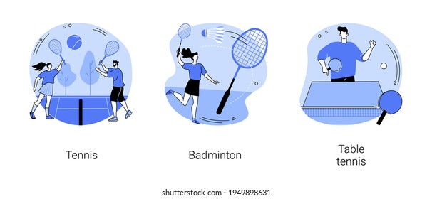 Racket sport abstract concept vector illustrations.