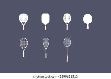 Racket Sports Icon Set Design Vector