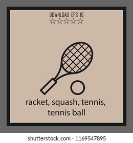 racket, squash, yennis,tennis ball  vector icon