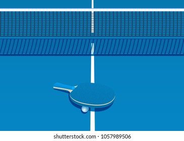 Racket for table tennis and ball. Vector illustration