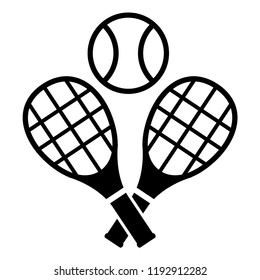 Racket tennis ball icon logo template