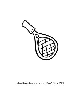 racket tennis doodle icon vector hand drawing 