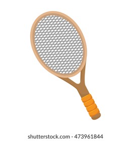 racket tennis sport fun game exercise and fitness activity vector illustration