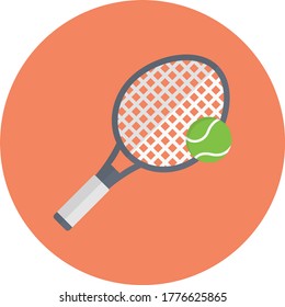 racket vector flat color icon