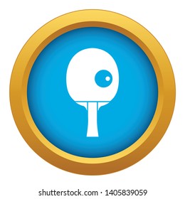 Rackets and ball for playing table tennis icon blue vector isolated on white background for any design