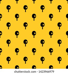 Rackets and ball for playing table tennis pattern seamless vector repeat geometric yellow for any design