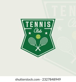 rackets and ball of tennis logo emblem vector illustration template icon graphic design. sport sign or symbol for club or tournament with badge