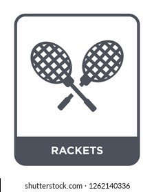 rackets icon vector on white background, rackets trendy filled icons from Summer collection, rackets simple element illustration