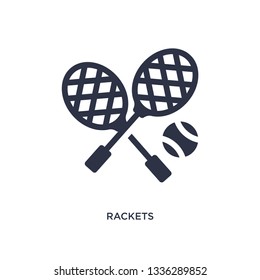 rackets isolated icon. Simple element illustration from summer concept. rackets editable logo symbol design on white background. Can be use for web and mobile.