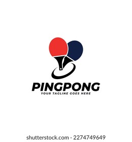 rackets for ping pong or table tennis vector logo concept isolated on white background
