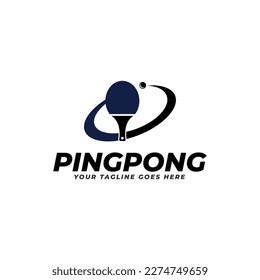 rackets for ping pong or table tennis vector logo concept isolated on white background