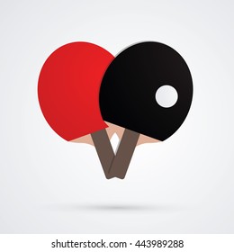 Rackets for playing ping pong table tennis graphic vector.