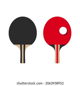 Raquetas para jugar al ping-pong o al ping-pong. Ilustración vectorial de los bates de tenis de mesa