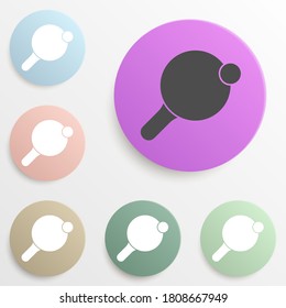 Rackets for table tennis badge color set. Simple glyph, flat vector of web icons for ui and ux, website or mobile application