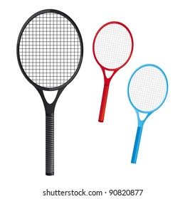 rackets tennis over white background. vector illustation