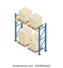 Racking pallets Industrial shelving, Warehouse business, Vector Illustration.