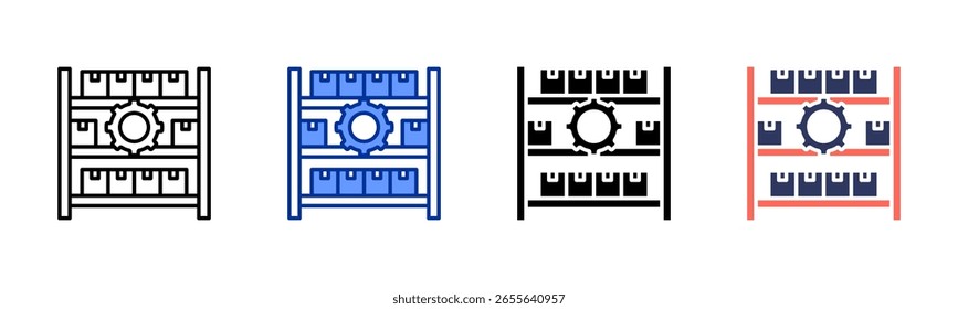 Conjunto de vários estilos de folha de ícone do sistema de racking