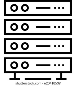 Rackmount Server Vector Icon Stock Vector (Royalty Free) 623418539