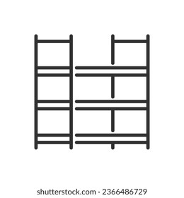 Racks for the warehouse, linear icon. Line with editable stroke