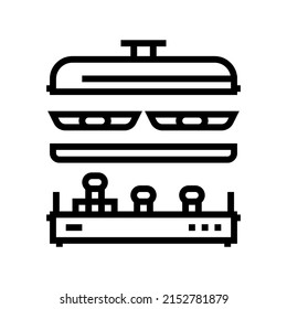 raclette fondue line icon vector. raclette fondue sign. isolated contour symbol black illustration