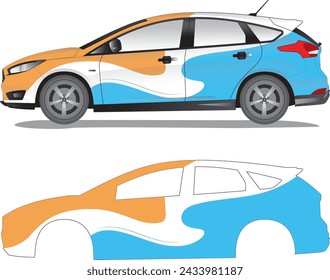 Racng car sticker, car decal vector illustration